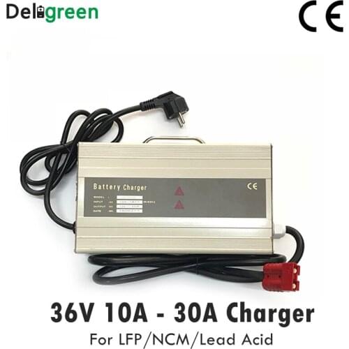 36V 10A Smart lead acid Charger for Electric forklift, Scooter for 12S 43.8V Lifepo4 lead acid 10S 42V LiNCM battery