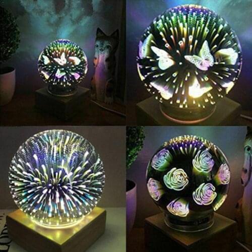 3D Ball Lamp DC5V USB Interface Ball Lamp LED Butterfly Light Night USB Projector Fireworks Lamp Decor Gifts M0A7