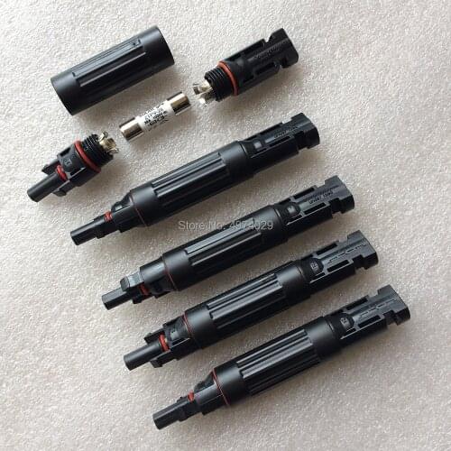 5 pieces 10A/20A/30A Fuse Connector with Protection 1000 VDC Male to Fem PV Photovoltaic Fuse Holder Protective for PV Connector