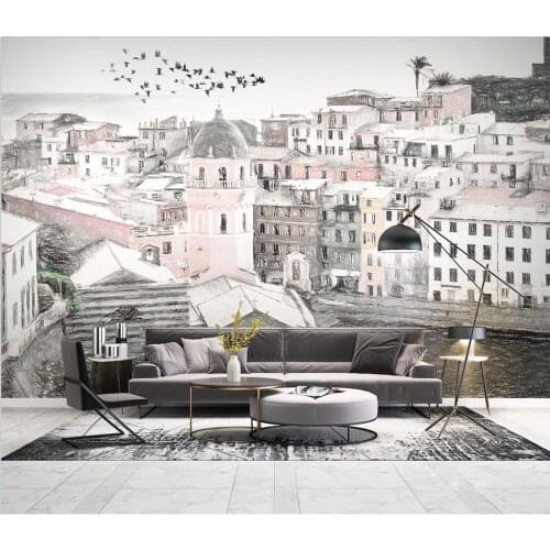 Beibehang Custom Nordic city architecture modern wallpapers for Living Room Bedroom 3D Wall paper TV background mural home decor