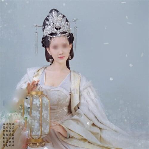 White Winter Fur Costume Ying Rong Gorgeous Empress Costume with Fur Cloak for TV Play Tribes and Empires- Storm of Prophecy