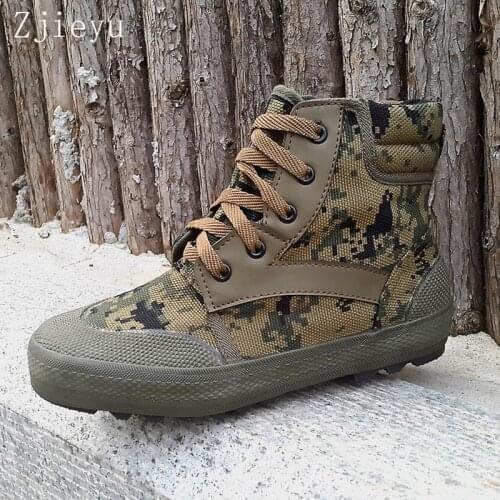New men canvas army bot camouflage boots tactical boots combat high marine anti-skid breathable rubber bots jungle boots