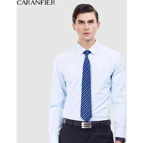 CARANFIER 2017 Casual Male Shirt Long-sleeve Plus Size Men Shirt Male Business Collar Spring Autumn White Shirt Men Clothes 4XL