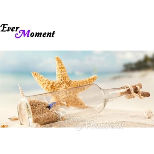 Ever Moment Diamond Painting Starfish Bottle Seaside Picture Of Rhinestone Mosaic Full Square Drill Diamond Embroidery ASF1998