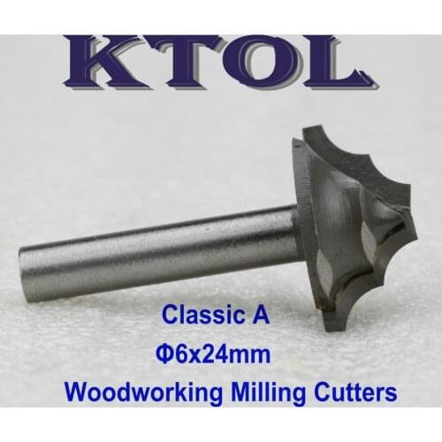 6x24mm A- V Groove Ogee CNC Router Bit Woodworking Milling Cutter Tungsten Carbide Bit Wood 3D Engraving Tools Chamfer End Mill