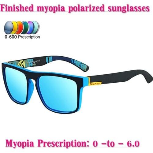 Custom Made Myopia Minus Prescription Polarized Lens Simple Frame Color Fashion Mens Sports Polarized Sunlasses -1 TO -6 NX