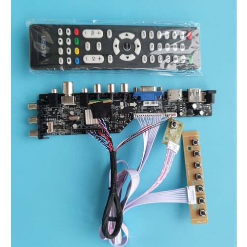 Kit For HT140WXB-100/HT140WXB/501 1366X768 controller board Signal digital screen Panel DVB-T2 HDMI AV LED USB VGA TV 14" remote