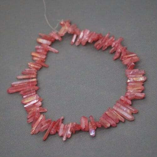 Red Healing Crystal Quartz Bead, Top Drilled Matt Point Pendant, Rock Fashion Women Fine Jewelry Necklace Stone-Kindgems