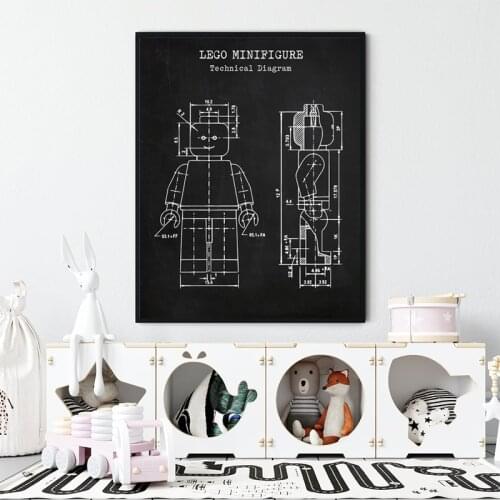 Legos Man Patent Vintage Poster ,Toy wall art for legos love ,Kids Room Decor ,Legos Blueprint Gift ideas ,Games Wall Art Prints