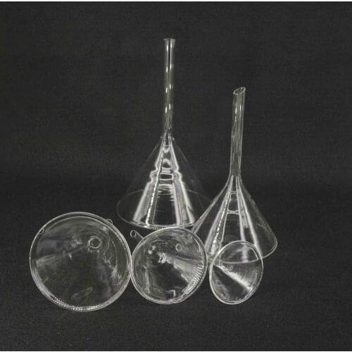 40mm/50mm/60mm/75mm/80mm/90mm/100mm/120mm Miniature Lab Glass Funnel Borosilicate Glassware Triangle Funnel
