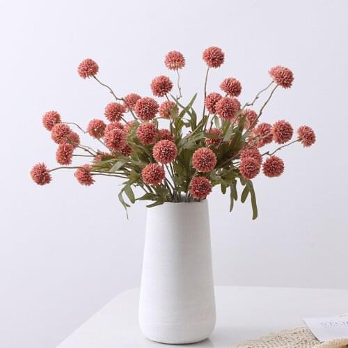 Simulation 5Heads Dandelion Silk Flowers for Home Decoration Wedding Photography Props Artificial Onion Ball Fake Flowers Branch