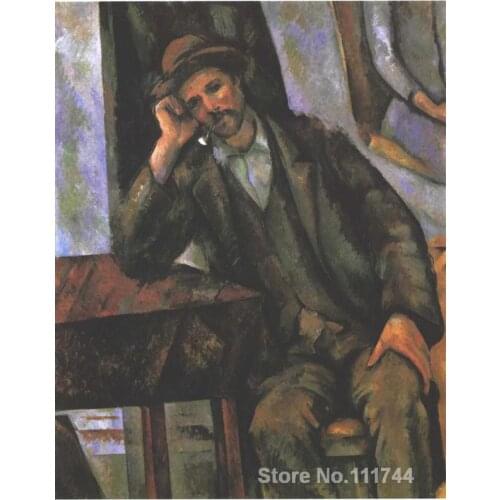 Portrait Modern art Man Smoking a Pipe by Paul Cezanne paintings High quality Hand painted
