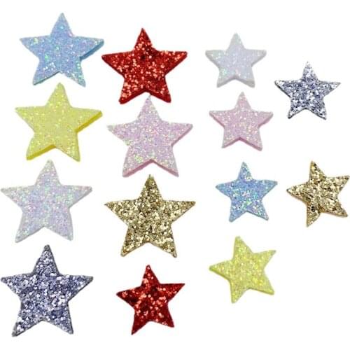 Wholesale 100pcs 1.5cm/2cm Fashion Glitter Star DIY Parts for Hairpins Brooch Cloth Decoration Boutique Hair Accessories