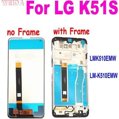Original 6.55" For LG K51S LCD Display Touch Screen Digitizer Assembly with Frame For LG K51S LMK510EMW LM-K510EMW LCD Replace