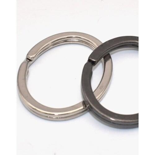 Oval Key Ring Silver/Gunmetal Keychanins Jump Ring Iron Split Ring DIY Accessories for Necklace Jewelry Charm Leather Hardware