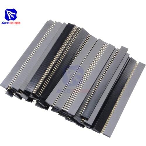 Diymore 50PCS/Lot 40 Pin 2.54mm Single Row Straight Female PCB Header Connector Strip for Arduino Shield