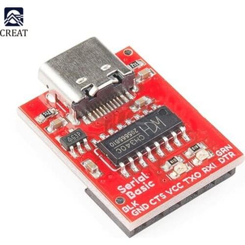 CH340C TYPE C USB 3.3V 5V to TTL Serial Adapter Module Bus Conversion Chip ISP Communicate Connector for STM32 Arduino