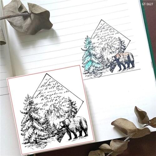 Fairy Gothic Forest Bear Transparent Clear Silicone Stamp for Card Making DIY Scrapbooking Photo Album Decorative