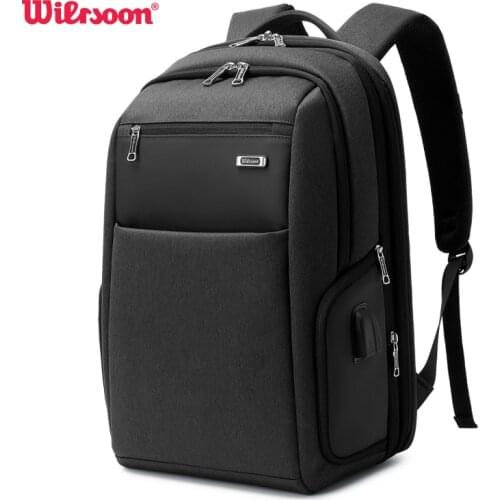 WIERSOON 40L Expandable Travel Backpack Men for 15.6 Inch Laptop Backpacks Male Large Capacity Mal