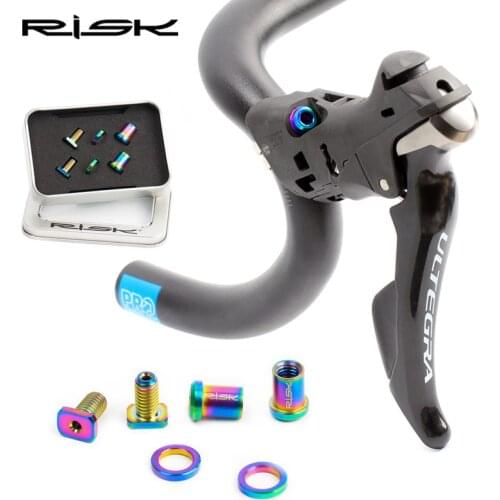 RISK Titanium Alloy Road Bike Shifter Lever Fixing Screw Gearshift Clamp Ring Fixed Bolt Lightweight Hand Change Head Fixing Nut