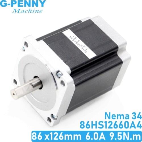 NEMA34 CNC stepper motor 86x126mm 9.5N.m 6A D=14mm Nema 34 stepping motor 1350Oz-in for CNC engraving machine,welding machine
