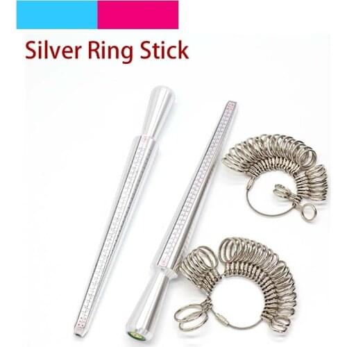US EU HK JP Standard Ring Size Mandrel Stick Finger Gauge Ring Sizer Measuring Jewelry Tool Ring Sizer Measure Hand Tools Set