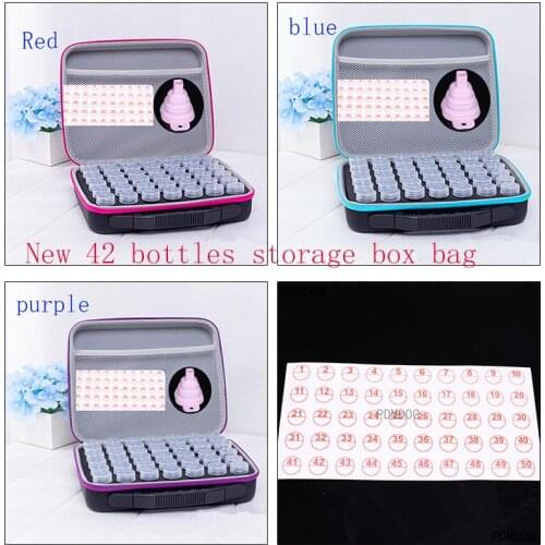 Diamond Embroidery Tools Storage Bag Carry Case 42 Bottles Bag Zipper Diamond painting Rhinestone Accessories Funnel
