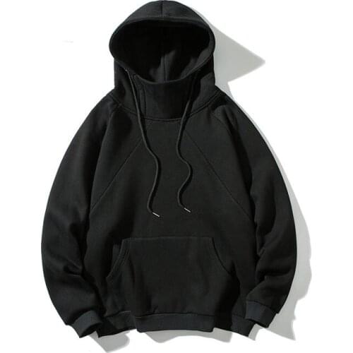 High Quality Autumn New Hoodies Mens And Womens Solid Color High Collar Hooded Loose Coat Hoodie Sweatshirts Men