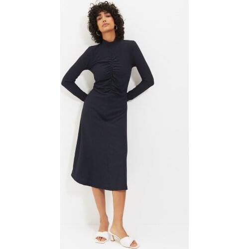 Trendyol Upright Collar Maxi Knitted Dress TWOAW22EL0140