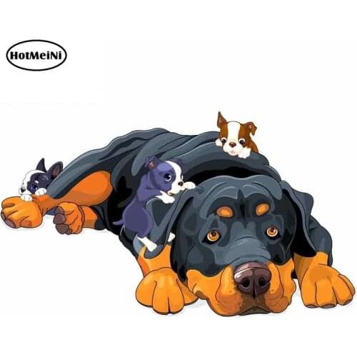 HotMeiNi 13cm x 7.5cm for Dog Vinyl Glue Sticker Cartoon Oem RV VAN 3D DIY Fine Decal Windshield Bumper Windows Accessories