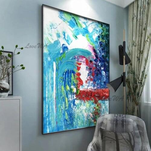 Colorful Textured Abstract Oil Painting Modern Hand Painted Home Decor Wall Art Craft And Artwork Paintings Unframed For Bedroom