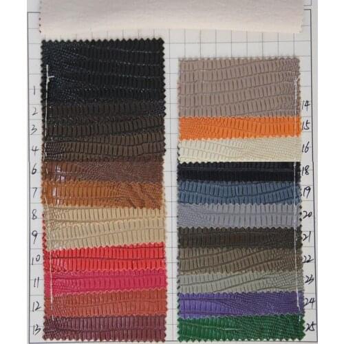 Good quality leather wholesale lizards embossed grain synthetic PVC leather fabric