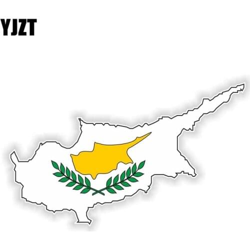 YJZT 14CM*6CM Cyprus Flag Car Sticker Helmet Car Accessories Map Decal 6-0912