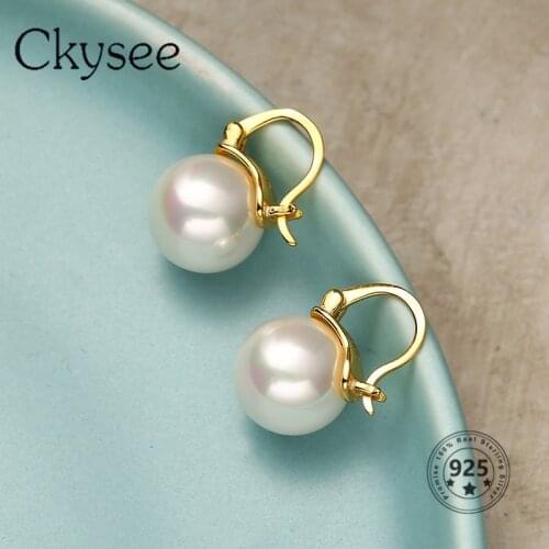 Ckysee Korea 925 Sterling Silver Pearl Earrings Gold Fashion Modern Original Womens Earrings Exquisite Jewelry 2021 New