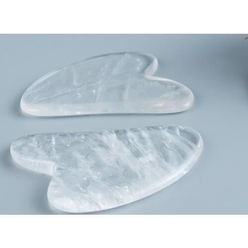 2 Piece Natural Rock Quartz Guasha Massage Stone Foot Hand Back Face Boday Health Care Tool Body Massage and Relax Guasha Tools
