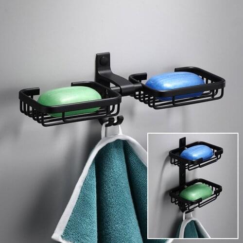 1 Pcs Selfadhesive Soap Dishes Shower Case Holder Wall Mounted Stainless Steel Bath Tub Soap Dishes Bathroom Accessories
