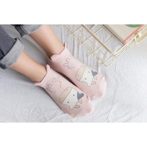 120pairs/lot women new fashion cute cartoon cow sock/milk cow sock