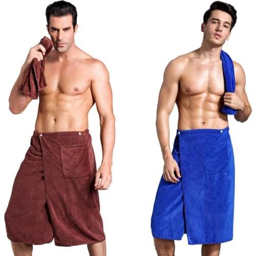 2pcs/set Man Wearable Magic Mircofiber Bath Towel With Pocket Super Soft Swimming Shower Towel Bathroom Blanket Toalla De Bano