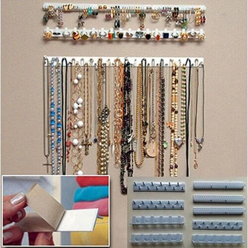 2021 New 9 Pcs Adhesive Jewelry Hooks Wall Mount Storage Holder Organizer Display Stand Gift