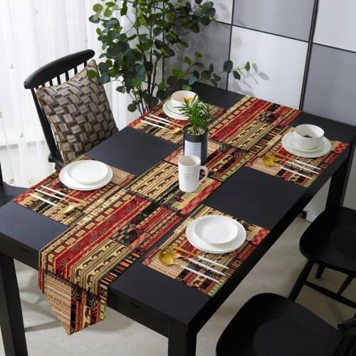 Africa Indian Elephant Table Runner Table Mats Cover For Home Wedding Banquet Festival Party Catering Hotel Table Decoration