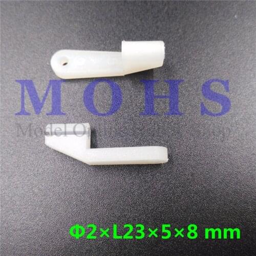 10pcs/20pcs/lot RC model accessories nylon plastic L type clevises D2x23mm push rod clevises clip clamp for rc control horns