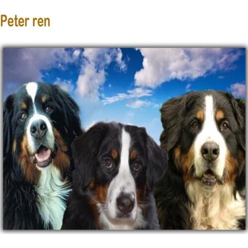 Diy Diamond painting DOG square Diamond mosaic icon rhinestones full Picture animal Diamond embroidery Three little dogs