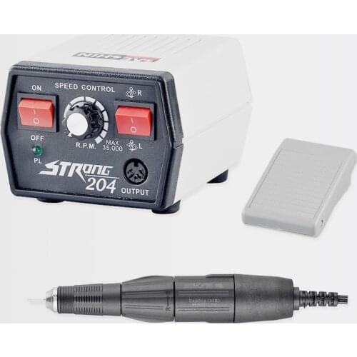 65W Strong 204 control box 35000RPM 30V Strong 210 102L Micromotor Handpiece Electric manicure machine Nail Drill cutters Kit