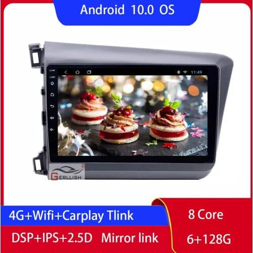 For Honda Civic 4d 2012-2015 Central Multimidia Android Autoradio Dab Stereo Coche Sistema Inteligente Radio Car Play Navi Auto