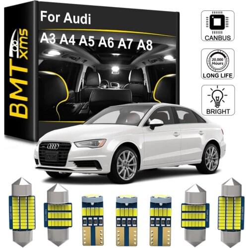 BMTxms For Audi A3 8L 8V 8P A4 B5 B6 B7 B8 A5 A6 C5 C6 C7 A7 A8 D2 D3 Canbus Car LED Interior Light Kit No Error Auto Lighting