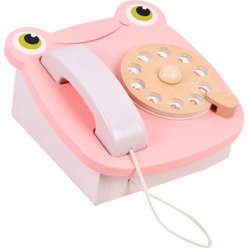 Wooden Frog Telephone Emotion Cultivation Phone Game Toys Kids Pretend Play
