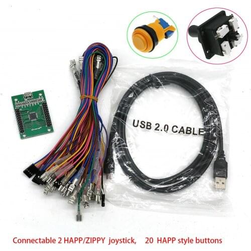 DIY 2 Players USB To Jamma Arcade Controller / Support PS3 PC Raspberry Pi /Arcade Joystick Game Machine Accessories