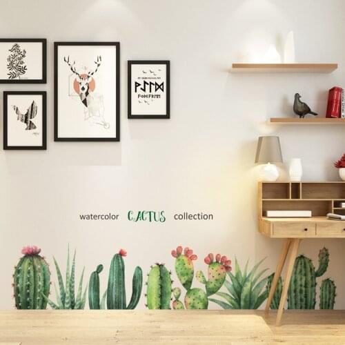 DIY Succulents Cactus Pot Plant Flowers Wall Sticker Living Room Nursery Sofa Background Wall Mural Art Vinyl Removable Poster
