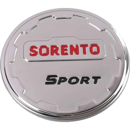 For 2015 2016 Kia Sorento ABS Chrome Gas Tank Cover Fuel Cap Tank Cap Cover Trim Sticker Car Styling Accessories Red/Black Logo
