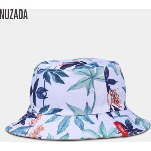 NUZADA Printing Double Sided Can Be Worn Men Women Couple Bucket Hat Fisherman Hats Summer Autumn Spring Caps Leaves